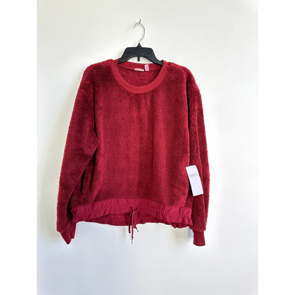 Zella women's Furry Fleece sweatshirt Size Medium in Red Cinnamon $119